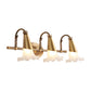 Frendorf | Gouden Kegel Vanity Verlichting Traditionele Witte Glas 1/2/3-Kops Badkamer Wandlamp met Sla Trim