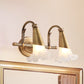 Frendorf | Gouden Kegel Vanity Verlichting Traditionele Witte Glas 1/2/3-Kops Badkamer Wandlamp met Sla Trim