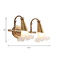 Frendorf | Gouden Kegel Vanity Verlichting Traditionele Witte Glas 1/2/3-Kops Badkamer Wandlamp met Sla Trim