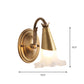 Frendorf | Gouden Kegel Vanity Verlichting Traditionele Witte Glas 1/2/3-Kops Badkamer Wandlamp met Sla Trim