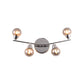 Frendorf | Ball-förmige Glas-Wandlampe Vintage-Stil 2/4 Lichter Wohnzimmer Wandmontage Licht in verchromter Ausführung