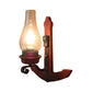 Frendorf | Vaas Porch Wandlamp Lichtarmatuur Industrieel Helder Glas Roodkleurige Wandlamp met Houten Achterplaat