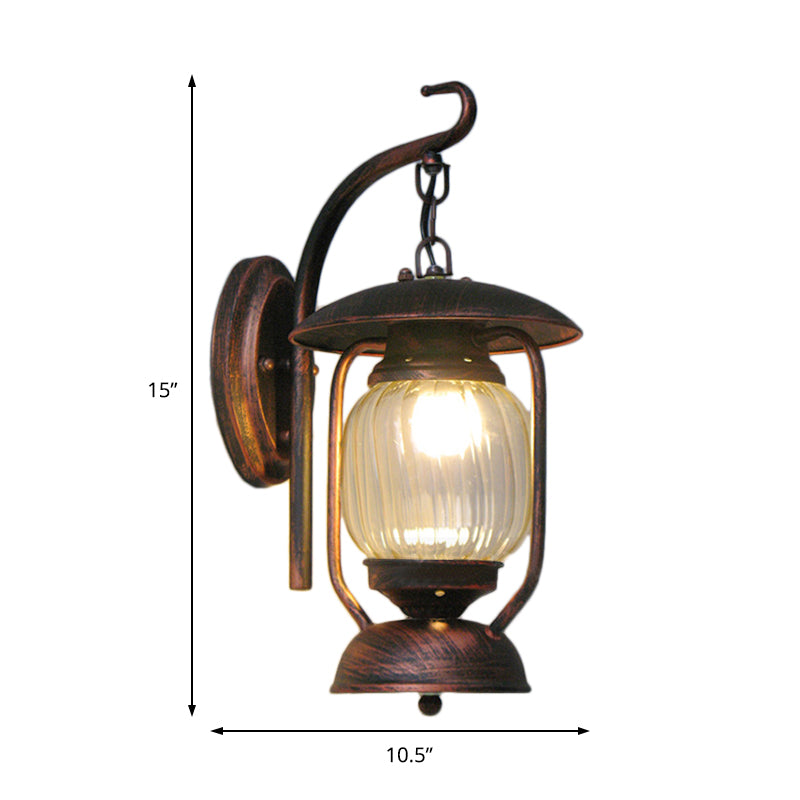 Frendorf | Kerosene Kitchen Wandlicht Coastal Ribbed Glas 1 Licht Klare Wandlamp