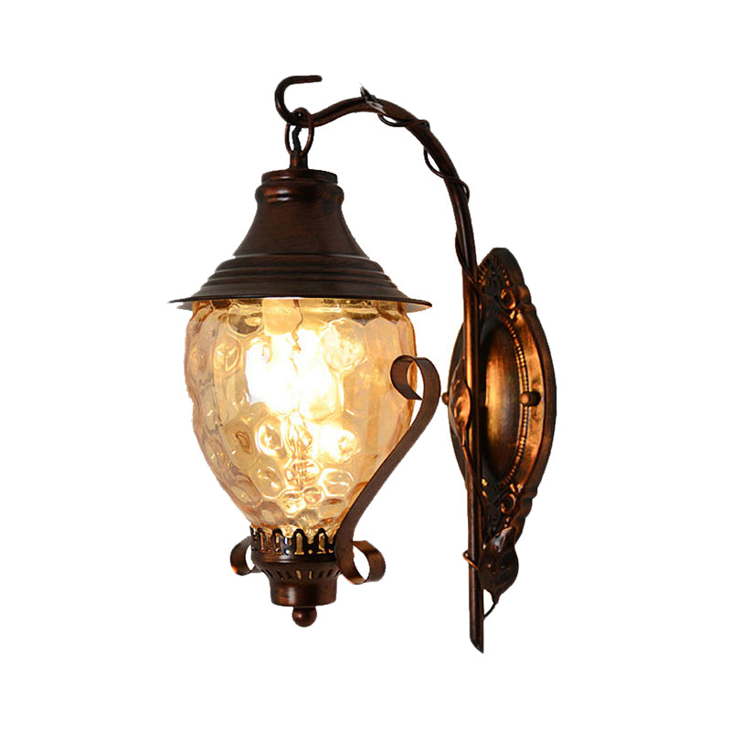 Frendorf | Gezwollen Glas Zwarte Wandlamp Eikel 1-Licht Industrieel Wandlamp Armatuur voor Woonkamer
