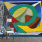 Frendorf | Pop Art Abstracte Behangmuur voor Thuis Galerij Aangepaste Wanddecoratie in Rood-Geel-Blauw-Groen
