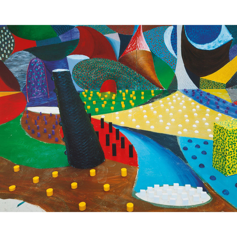 Frendorf | Pop Art Abstracte Behangmuur voor Thuis Galerij Aangepaste Wanddecoratie in Rood-Geel-Blauw-Groen