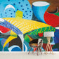 Frendorf | Pop Art Abstracte Behangmuur voor Thuis Galerij Aangepaste Wanddecoratie in Rood-Geel-Blauw-Groen