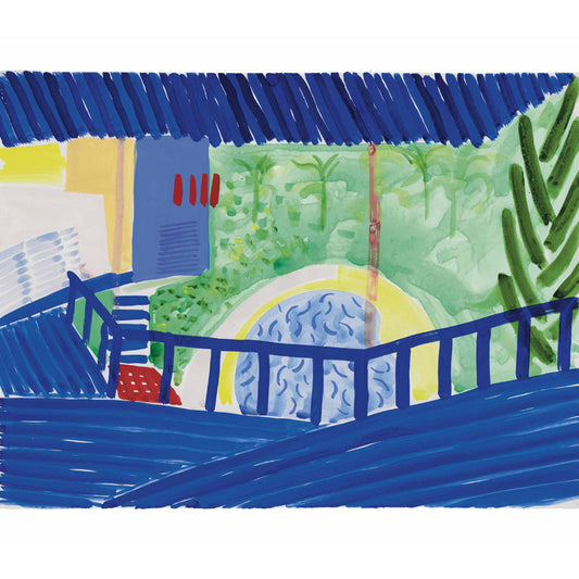 Frendorf | Blau-Grün Künstlerisches Wandtattoo Vollgröße Treppe