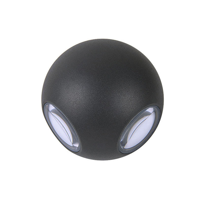 Frendorf | Abgerundete Schatten Veranda Wandlampe Aluminium Warm/Weiß Beleuchtung LED Modern Stilvolle Wandleuchte in Schwarz