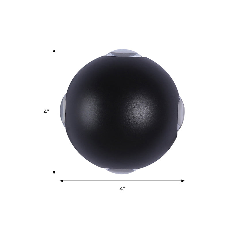 Frendorf | Abgerundete Schatten Veranda Wandlampe Aluminium Warm/Weiß Beleuchtung LED Modern Stilvolle Wandleuchte in Schwarz