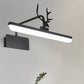 Lineare Metall-Wandlampe Modernistische Led Weiß/Schwarz/Gold Wandmontierte Schminklicht mit Geweiharm in Weiß/Natürliches Licht, 17"/20,5"/28" Breit
