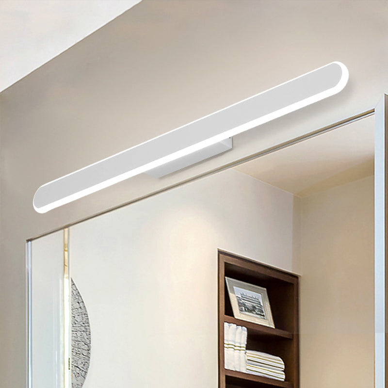 Lineare Vanity Lampe Zeitgenössische Acryl Led Weiße Badezimmer Spiegel Scheinwerfer in Weiß/Warmes Licht, 16"/23.5"/31.5" Breit