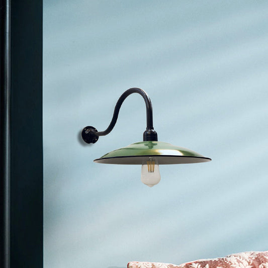 Frendorf | 1 Kop Schotel Wandverlichting Vintage Stijl Groene Metallic Wandlamp voor Eetkamer, 12"/14" Breedte
