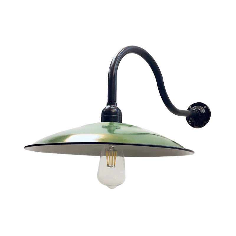 Frendorf | 1 Kop Schotel Wandverlichting Vintage Stijl Groene Metallic Wandlamp voor Eetkamer, 12"/14" Breedte
