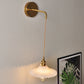 Frendorf | Geschulpte Klare/Opal Glas Wandlamp Industrieel Enkelvoudige Gloeilamp Slaapkamer Sconces Licht in Messing