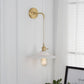 Frendorf | Geschulpte Klare/Opal Glas Wandlamp Industrieel Enkelvoudige Gloeilamp Slaapkamer Sconces Licht in Messing