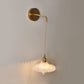 Frendorf | Geschulpte Klare/Opal Glas Wandlamp Industrieel Enkelvoudige Gloeilamp Slaapkamer Sconces Licht in Messing