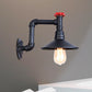 Frendorf | Metallisch schwarze Oberfläche Wand sconce Licht konische Shade 1 Licht industrielle Wand Licht Fixture mit Ventil Rad