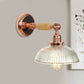 Frendorf | Eine Glühbirne gerippte Glas Wandleuchte Farmhaus Roségold gewölbte Schlafzimmer Wandlampe