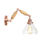 Frendorf | 1 Lichtklar Glas Wand Sconces Licht Vintage Gold Kürbis Wohnzimmer Beleuchtung Leuchte mit lang ausziehbarem Arm