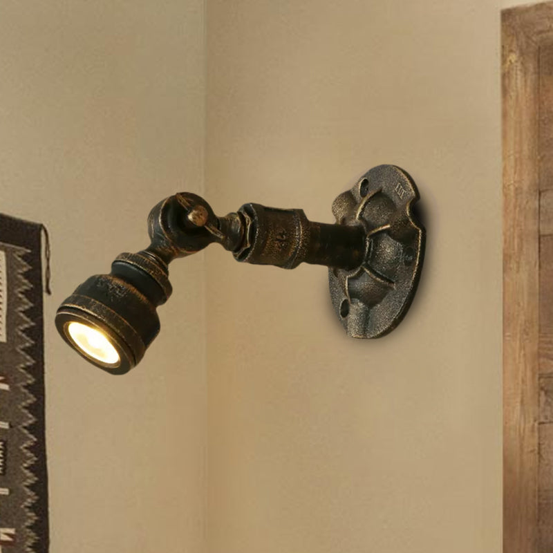 Frendorf | 1 Kopf Wasserleitung Wandlicht Wandleuchte Vintage Industrie Bronze Metallische Wandlampe für Flur