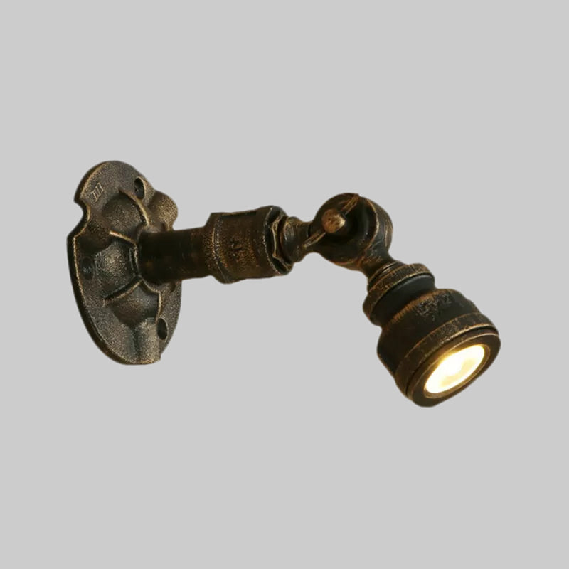 Frendorf | 1 Kopf Wasserleitung Wandlicht Wandleuchte Vintage Industrie Bronze Metallische Wandlampe für Flur