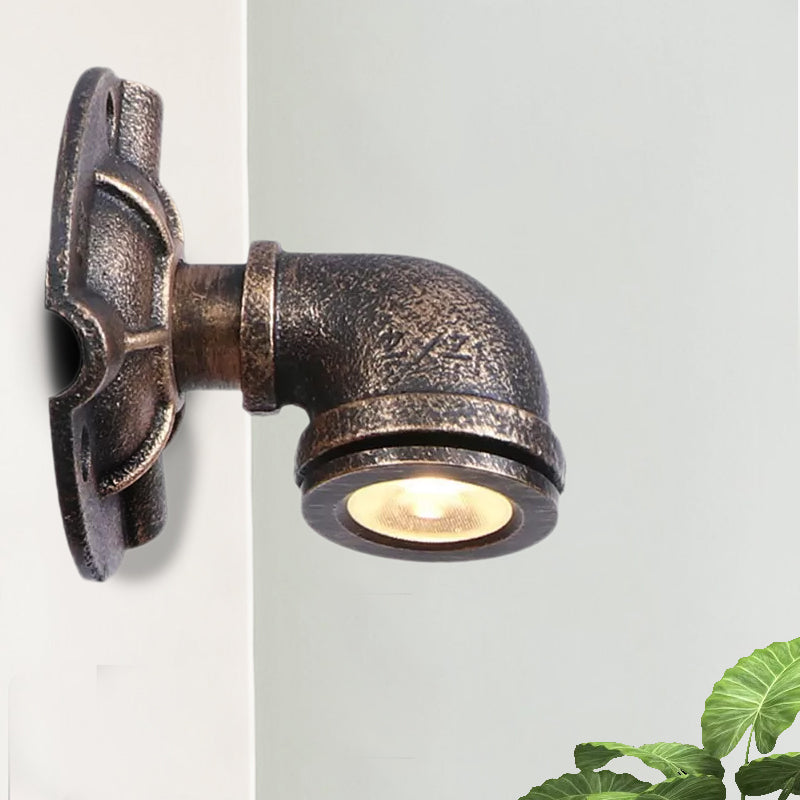 Frendorf | 1 Kopf Wasserleitung Wandlicht Wandleuchte Vintage Industrie Bronze Metallische Wandlampe für Flur