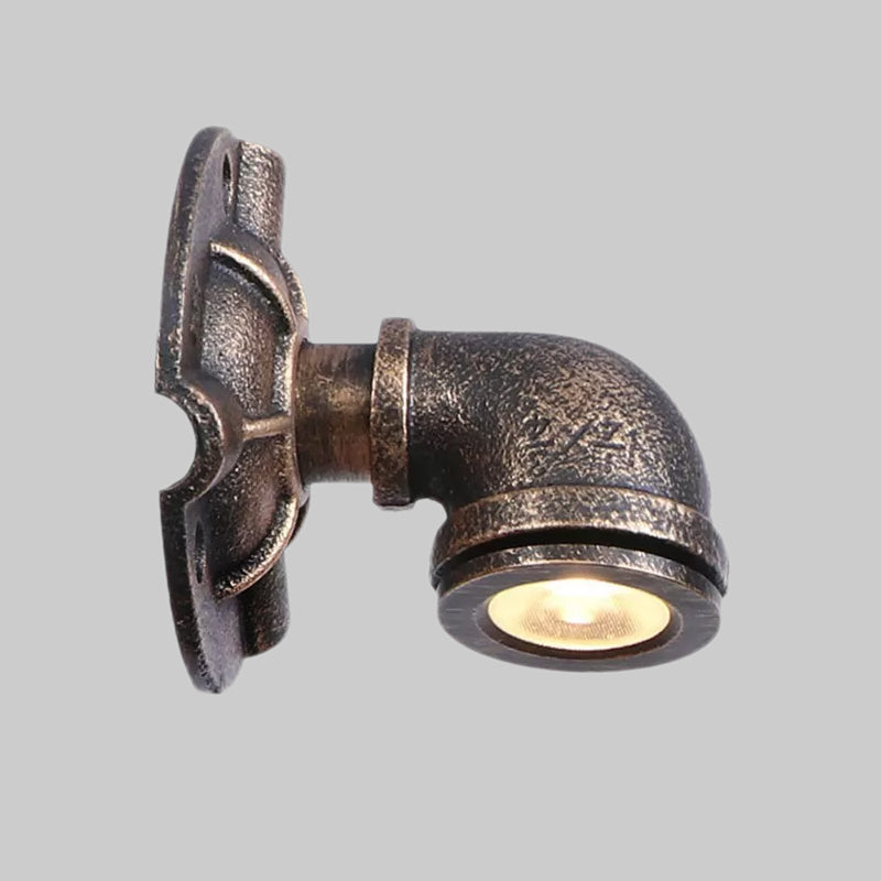 Frendorf | 1 Kopf Wasserleitung Wandlicht Wandleuchte Vintage Industrie Bronze Metallische Wandlampe für Flur