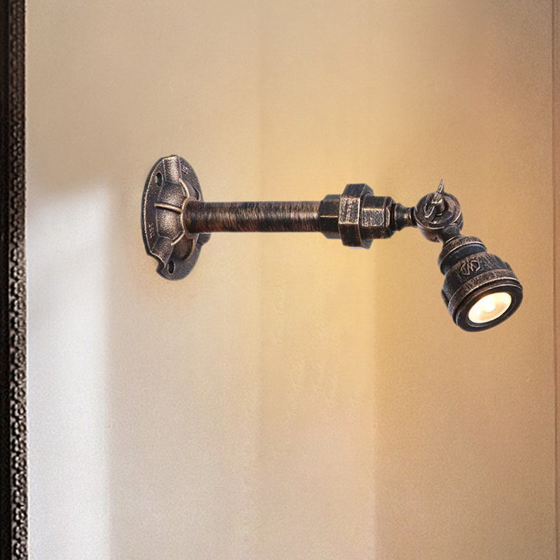 Frendorf | 1 Kopf Wasserleitung Wandlicht Wandleuchte Vintage Industrie Bronze Metallische Wandlampe für Flur