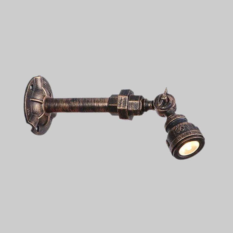 Frendorf | 1 Kopf Wasserleitung Wandlicht Wandleuchte Vintage Industrie Bronze Metallische Wandlampe für Flur