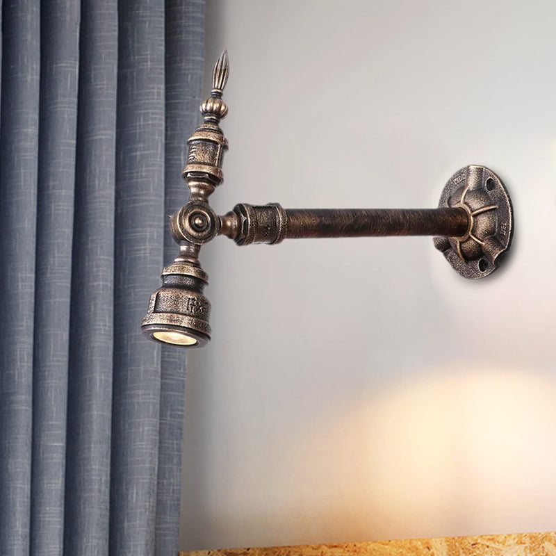 Frendorf | 1 Kopf Wasserleitung Wandlicht Wandleuchte Vintage Industrie Bronze Metallische Wandlampe für Flur