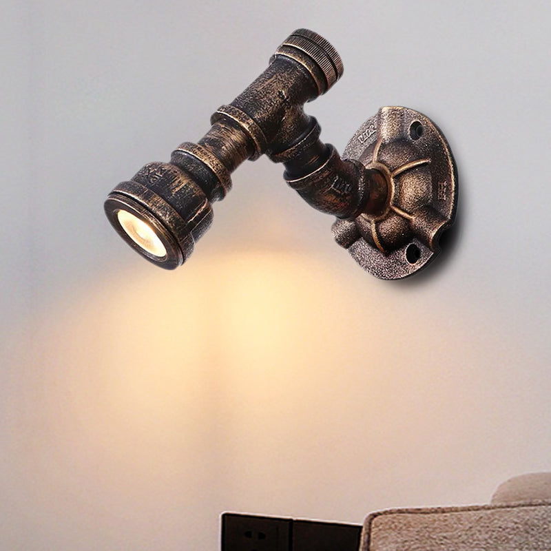 Frendorf | 1 Kopf Wasserleitung Wandlicht Wandleuchte Vintage Industrie Bronze Metallische Wandlampe für Flur