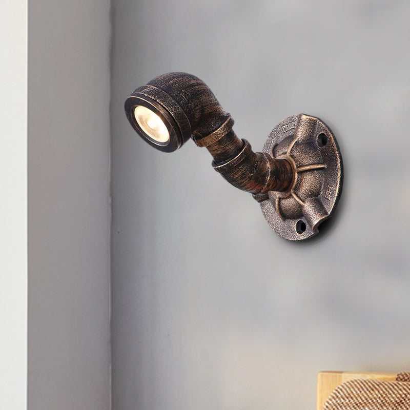 Frendorf | 1 Kopf Wasserleitung Wandlicht Wandleuchte Vintage Industrie Bronze Metallische Wandlampe für Flur
