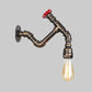 Frendorf | Exposed Bulb Eisen Wandlampe Industrie Stil 1 Kopf Flur Wandbeleuchtung Leuchte mit rohem Ventil in gealtertem Bronze