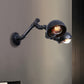 Frendorf | Schwarze Schalenform-Wandlampe mit Rohr Industriell Vintage Metall 2 Lichter Flur Wandbeleuchtung Leuchte