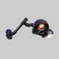 Frendorf | Schwarze Schalenform-Wandlampe mit Rohr Industriell Vintage Metall 2 Lichter Flur Wandbeleuchtung Leuchte