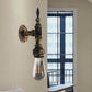 Frendorf | Exposed Bulb Schlafzimmer Wandbeleuchtung Industrie Stil Eisen 1 Glühbirne Bronze/Rost Wandlampe mit Rohr