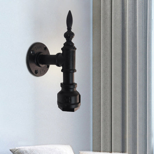 Frendorf | Metallisch Matt Schwarz Wandbeleuchtung Rohrdesign 1 Licht Vintage Stil Wandleuchte für Schlafzimmer