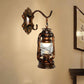 Frendorf | 1 Lichtheldere Glazen Wandlamp Licht Coastal Bronze Kerosine Woonkamer Verlichtingsarmatuur