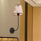 Frendorf | Vintage Conical Wandlamp 1 Kop Stof en Metaal Wandmontage Fixture met Gebogen Arm in Wit