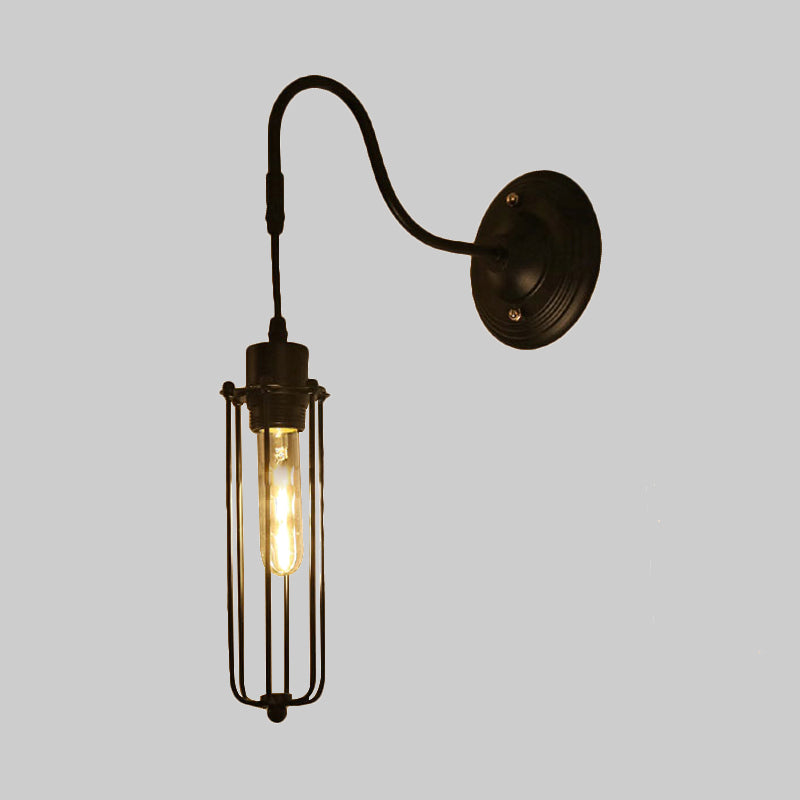 Frendorf | Metalen Cilinder/Hexagonaal Geëngageerde Wandlamp Boerderij 1 Lamp Restaurant Wandmontage Armatuur in Zwart