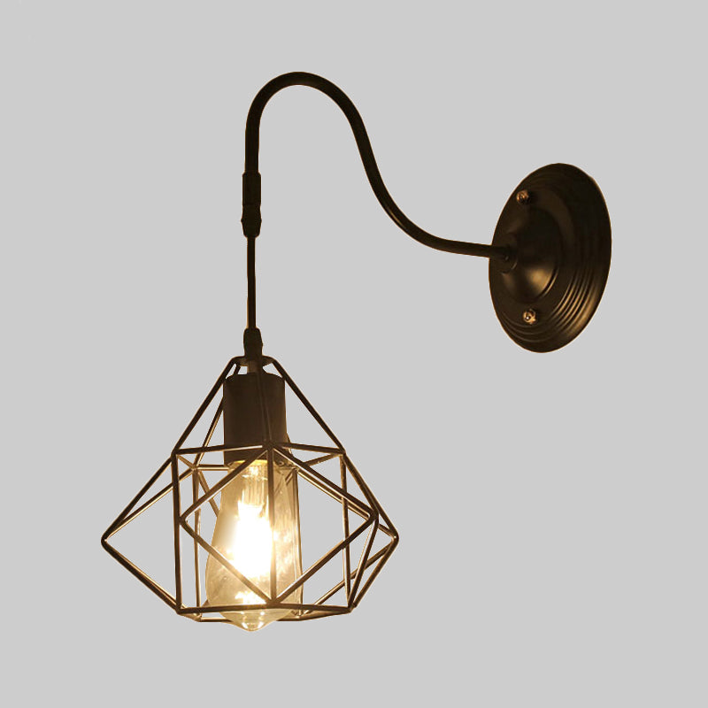 Frendorf | Metalen Cilinder/Hexagonaal Geëngageerde Wandlamp Boerderij 1 Lamp Restaurant Wandmontage Armatuur in Zwart