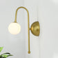 1 Glühbirne Globe Wandmontierte Lichtvorrichtung Modernes Gold Opalglas Beleuchtung für Wohnzimmer