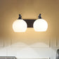Frendorf | 2 Lichter Frosted Glas Wand Sconce Licht Industrie Schwarz Blase Wohnzimmer Beleuchtung Leuchte