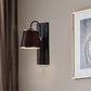 Frendorf | Tapered Schlafzimmer Wandwandleuchte Schwarzes Gewebe 1 Licht Vintage Stilvolle Wandleuchte mit Schwanenhalsarm