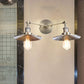 Frendorf | 2 Lampen Flachschirm Wandbeleuchtung Industriestil Messing/Rost Metall Wandmontage Leuchte für Flur