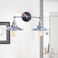 Frendorf | 2 Lampen Flachschirm Wandbeleuchtung Industriestil Messing/Rost Metall Wandmontage Leuchte für Flur