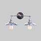 Frendorf | 2 Lampen Flachschirm Wandbeleuchtung Industriestil Messing/Rost Metall Wandmontage Leuchte für Flur