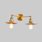 Frendorf | 2 Lampen Flachschirm Wandbeleuchtung Industriestil Messing/Rost Metall Wandmontage Leuchte für Flur