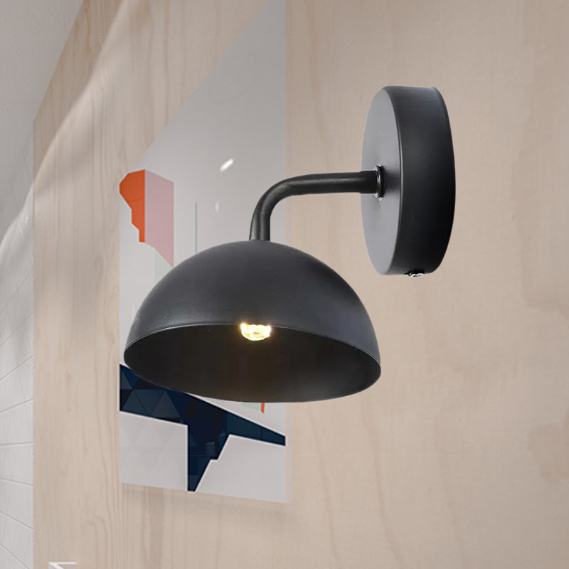 Frendorf | 1 Licht Wandlamp Industriële Koepel Shade Metaal Omlaag Wandlicht met Gebogen Arm in Zwart/Brons voor Slaapkamer